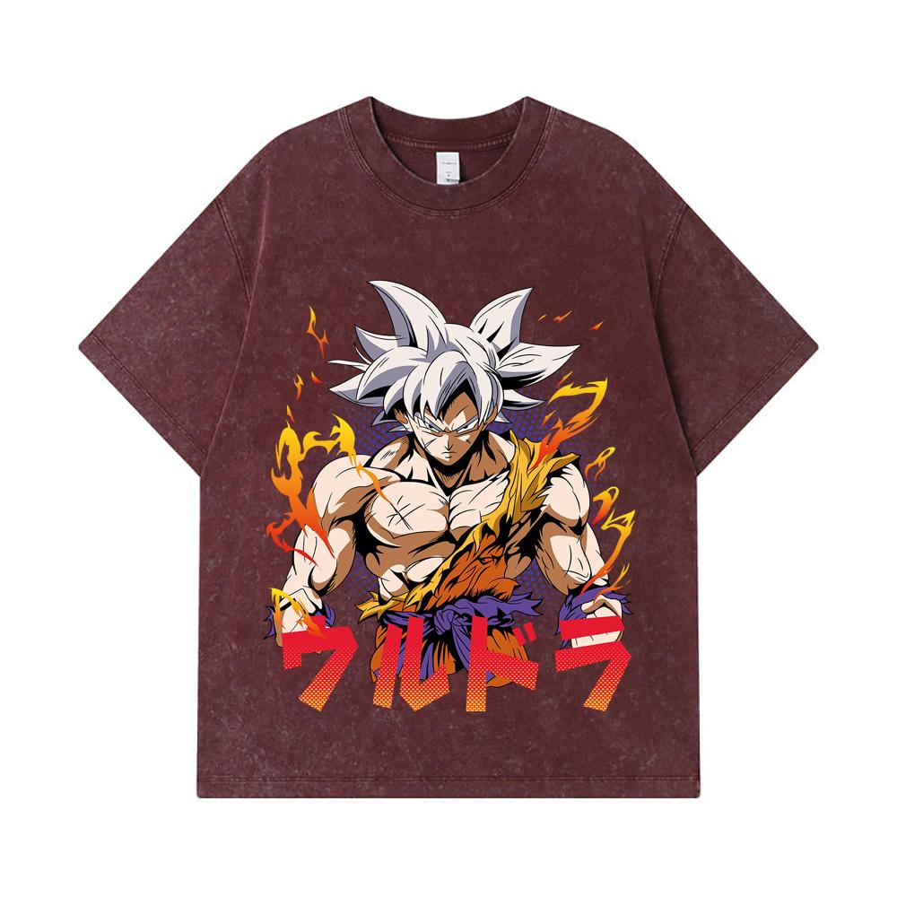 275 GSM Gewaschene T-Shirts 100% Baumwolle Dragon Ball V11 Goku Ultra Print Unisex Schweres Baumwoll-T-Shirt