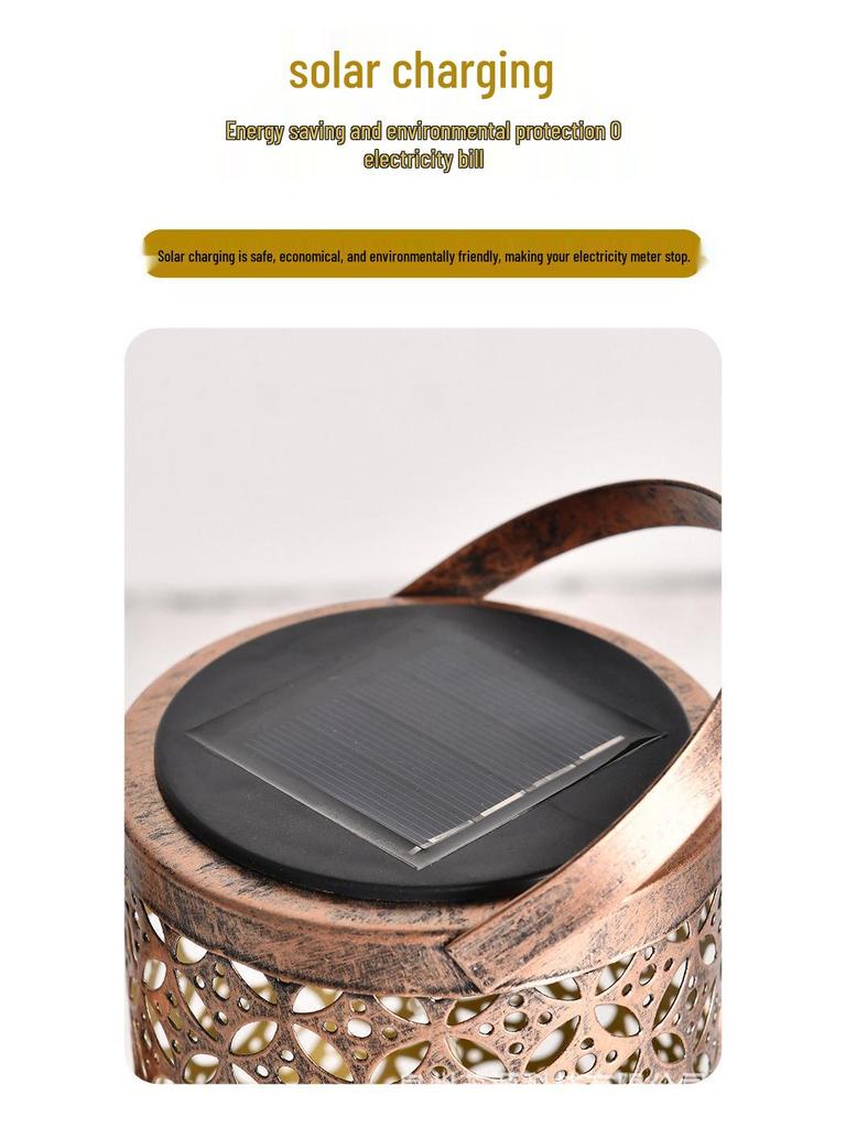 Solar-Powered Waterproof Hanging Garden Lantern with Light and Shadow Effect