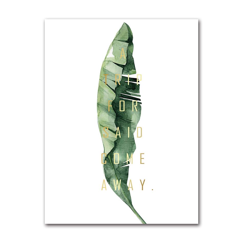 Picture Wall Art Canvas Paintings Home Decoration Nordic Art Tropical Plants Scandinavian Poster Green Leaves Decorative