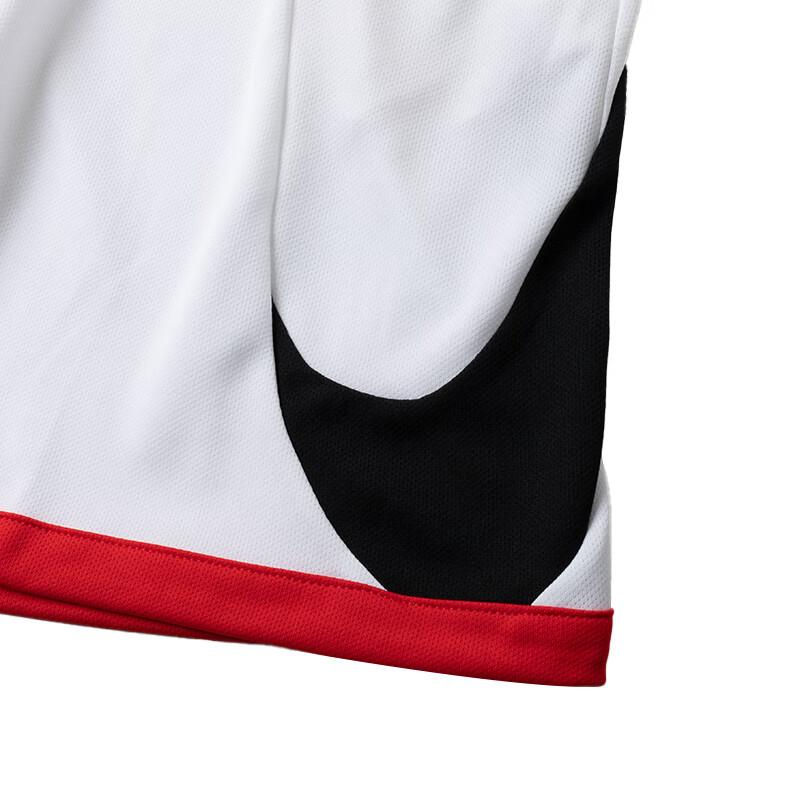 Nike Color Block Logo Print Training Comfortable Breathable Casual Kids Shorts Kids Bottoms White FV0269-100