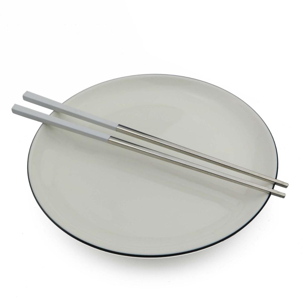 Znovupoužitelné čtvercové hůlky 23,5 cm 304 Nerezová ocel Japonské zlato Růžové zlato Sushi Hashi Opakovaně použitelné barevné hůlky 1 pár