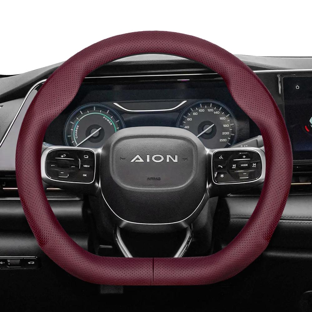 

Suitable for Aion Perforated Leather Steering Wheel Cover, Ultra-Thin and Breathable