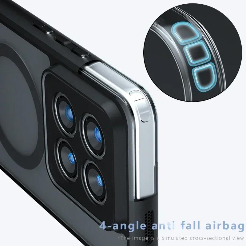 For Honor 400 Smart Magsafe Magnetic Acrylic Matte Phone Case For Honor X7D 4G 5G Shockproof Transparent Cover Hard Bumper