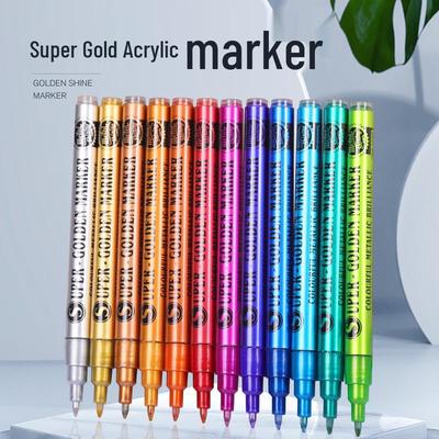 Super Gold Flash Metallic Marker Stift für Schwarze Karten, Foto-Highlights, DIY-Alben und Graffiti-Bastelarbeiten