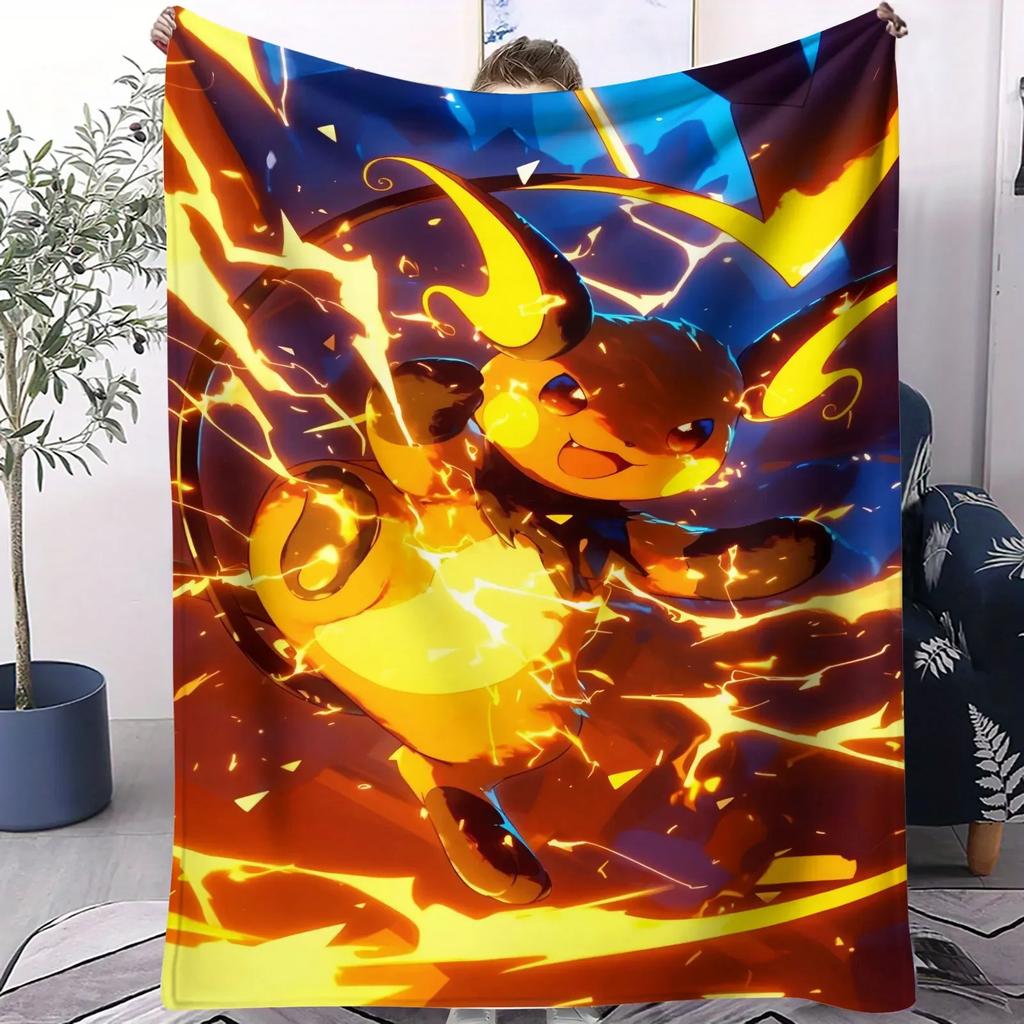 Pokemon Gengar & Jigglypuff Flannel Blanket Hot Anime Soft Warm Throw Sofa Bed Couch Cover Nap Cape Shawl Camping Fans Kids Gift