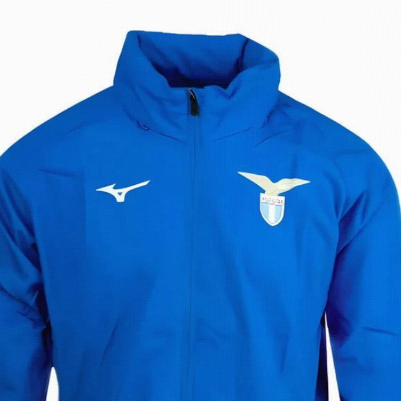 Mizuno Royal Lazio 2024-2025 Fußballtrikot Ohne Futter Stehkragen Reißverschluss Langarmjacke Herrenjacken P2GEBX0422