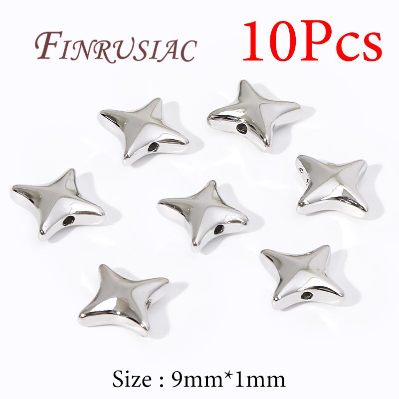 18K Real Gold Plated Large Hole Beads Spacer Beads Separators For Bead DIY Jewelry Making Supplies Bracelets Accessories