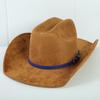 Popolare cappello western da cowboy in camoscio stile europeo e americano per uomo e donna, semplice e alla moda, a tesa larga, cappello jazz