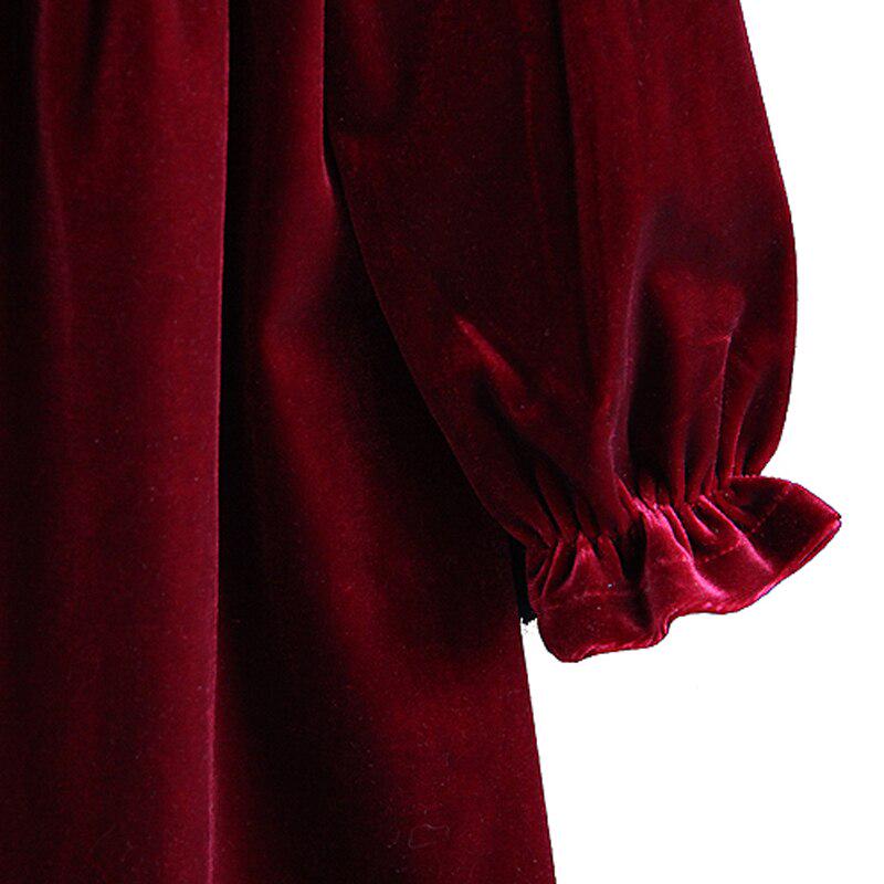 YUBAOBEI Kids Winter Long-sleeve Dress 4-14 Yrs Teenage Girl Velvet Elegant Evening Party Gown Child Clothes