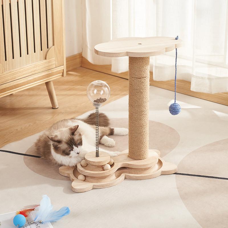 Multifunktionaler Katzenkletterbaum Robuste Holzkonstruktion Bietet Stundenlange Unterhaltung für Ihren pelzigen Freund