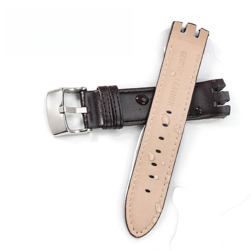 Genuine Leather for Swatch YTS401/402/409/713 YTB400 Pin/Folding Buckle Watchband Watch Strap Bracelet Watch Accessories 20mm