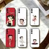 Classic Character Anime B-Bettys Boops Phone Case Black Silicone Soft For Samsung Galaxy A73,A72,A71,A70,A53,A52,A51
