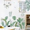 24 Styles Wall Stickers Decorated Tropical Green Leave Nordic Fresh Living Room Bedroom Stickers Plant Flowers Wall Decorations