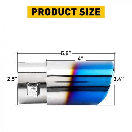 Car Exhaust Pipe Tip Rear Tail Throat Stainless Muffler Steel Round Accessories