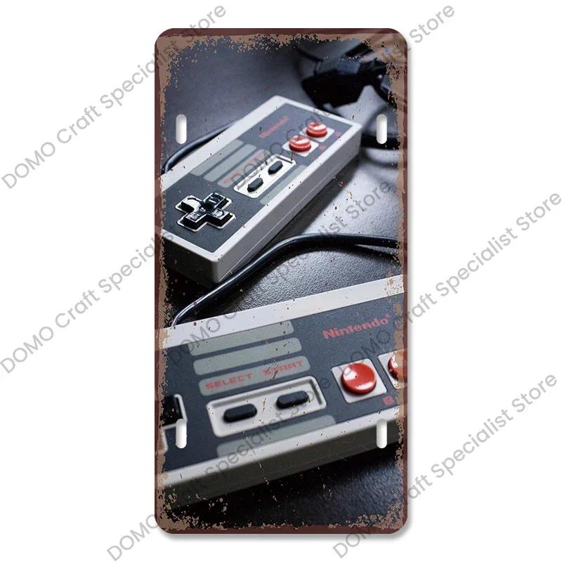 Placă de înmatriculare pentru jocuri video Placă metalică Vintage Playstation Gamer Poster metalic din tablă Decor de perete pentru cameră de joacă pentru băieți acasă