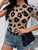 Women's Leopard Print Slim-Fit Soft Tee