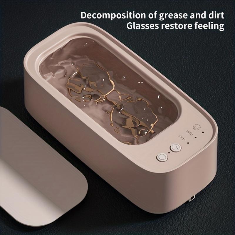 1pcs Portable Ultrasonic Cleaning Machine for Glasses and Jewelry  USB Charging, Household Cleaning Supplies