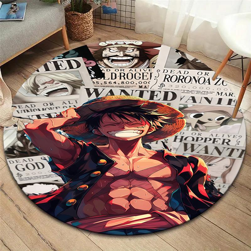 Luffy D Round Area Rug Carpet Rug For Living Room Bedroom Sofa Playroom Decor Nonslip Floor Mat