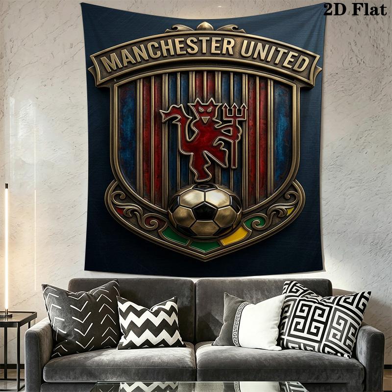 Manchester Football Club Crest Tapestry Background Cloth Wallmounted Home Decor Work Of Art Gift