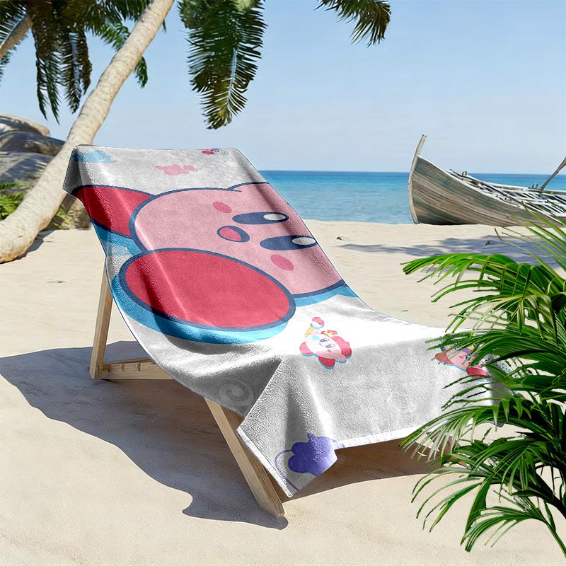 Kirby Print Beach Towel, Large Soft Quick Dry Towel for Beach Camping Swimming