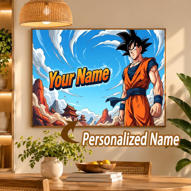 Dragon Ball Goku Custom Name Diamond Painting Personalized 5D Full Drill DIY Diamond Art Home Decor