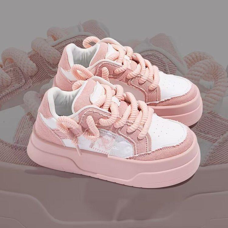 Thick-soled Breathable Board Shoes Women's Autumn New Students Ins Trendy Casual Shoes Versatile Sports Little White Shoes
