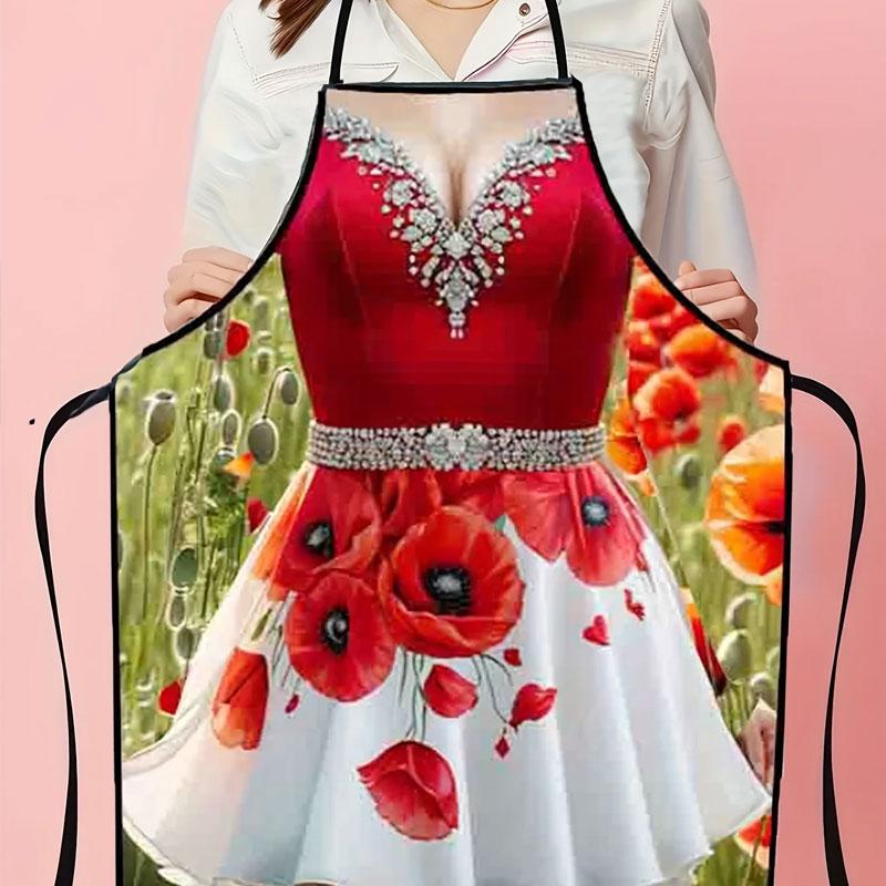 1pc Cooking Apron Funny Kitchen Stain-proof For Women Aprons Man BBQ Cleaning Sexy Women's