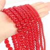 Eco-friendly Glazed Red Glass Beads (4-14mm) for DIY Necklaces & Beaded Curtains