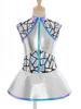 Girls Shiny Metallic Alien Costume - Sleeveless Sequins Dress with Back Zip, Outer Space Cutie Halloween & Anime Cosplay