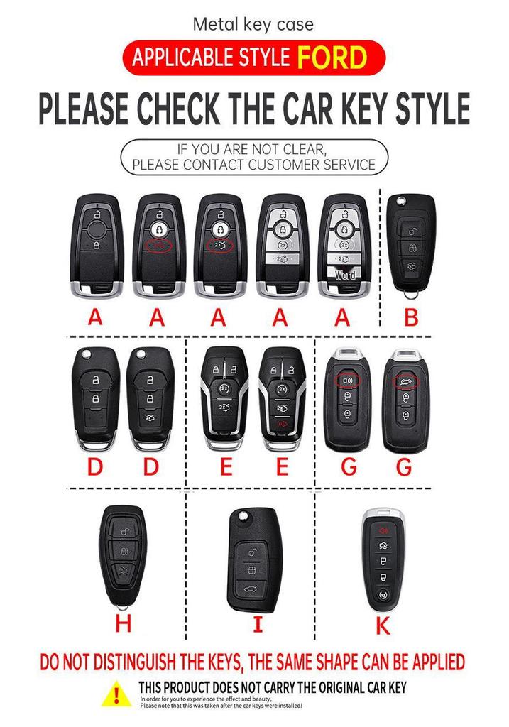 2025 Ford Mondeo Key Case for Escape, Edge, Explorer, Focus - Exterior Shell Buckle