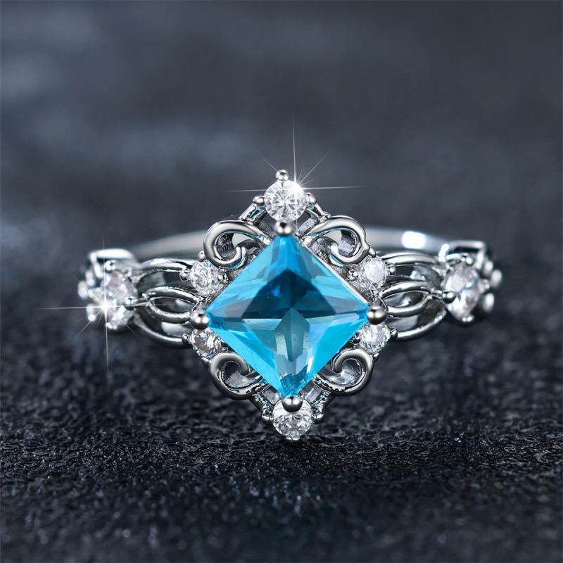 

Pinduoduo explosion square on both sides leaf shape ring light luxury elegant jewelry No. 10