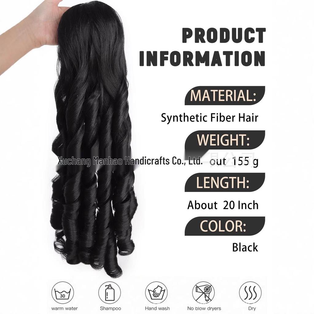 Women's Long Curly Drawstring Ponytail Wig - Big Waves & Roman Curls