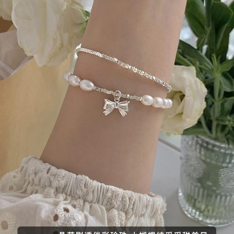 Bow Pearl Broken Bracelet Women'S High-End Light Luxury Broken A Few Taels Of Jewelry