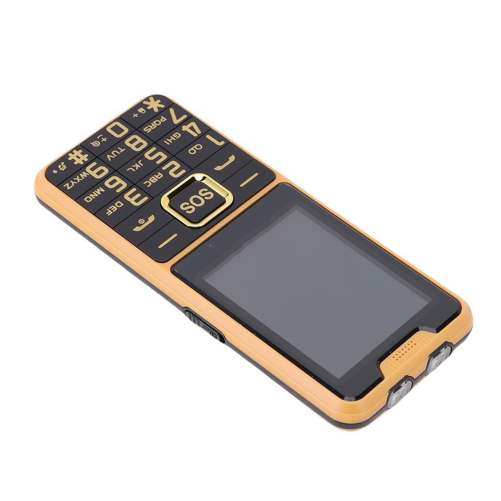 Big Key Phone Ultra Thin 2.6in 2 Flashlight BT 0.3MP Camera Voice Announcement Cell Phone 2G Gold