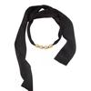 Western Style Beaded Silk Scarf Necklace Elegant Ribbon Choker Lace-up Collarbone Chain  Girls