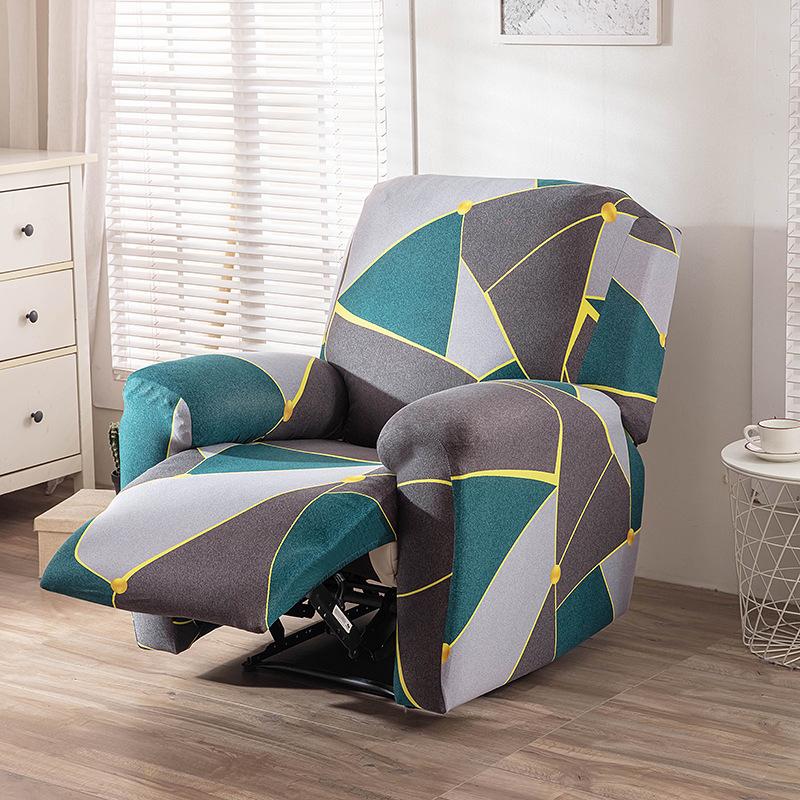 4pc/set Milk Silk Stretch Recliner Sofa Covers Printed Elastic Armchair Chair Slipcovers for Living Room Furniture Protector