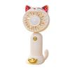 Mini Cute Cat Shaped Fan With Base Portable Handheld Fan USB Rechargeable Desk Cooling Fan For Home Travel Gift Summer Cooling
