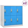VidaXL 2x Locker Cabinets Lockable Filing Cabinets Storage Cabinets Organizer Office Light Grey and 3095232