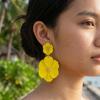 Big Flower Drop Earrings for Women Exaggerated Double Floral Dangle Earrings Statement Charm Jewelry for Wedding Party