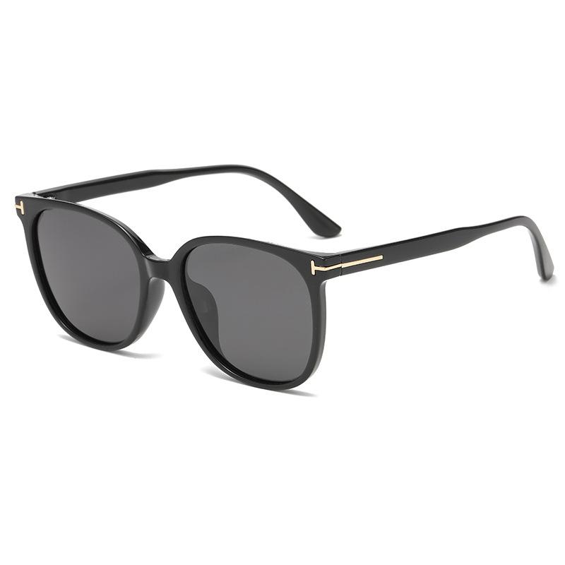 Ultra-light polarized sunglasses with white frames for women, high-end trendy, slimming for large faces, summer sun glasses with UV protection TR Ultra-light frame+High