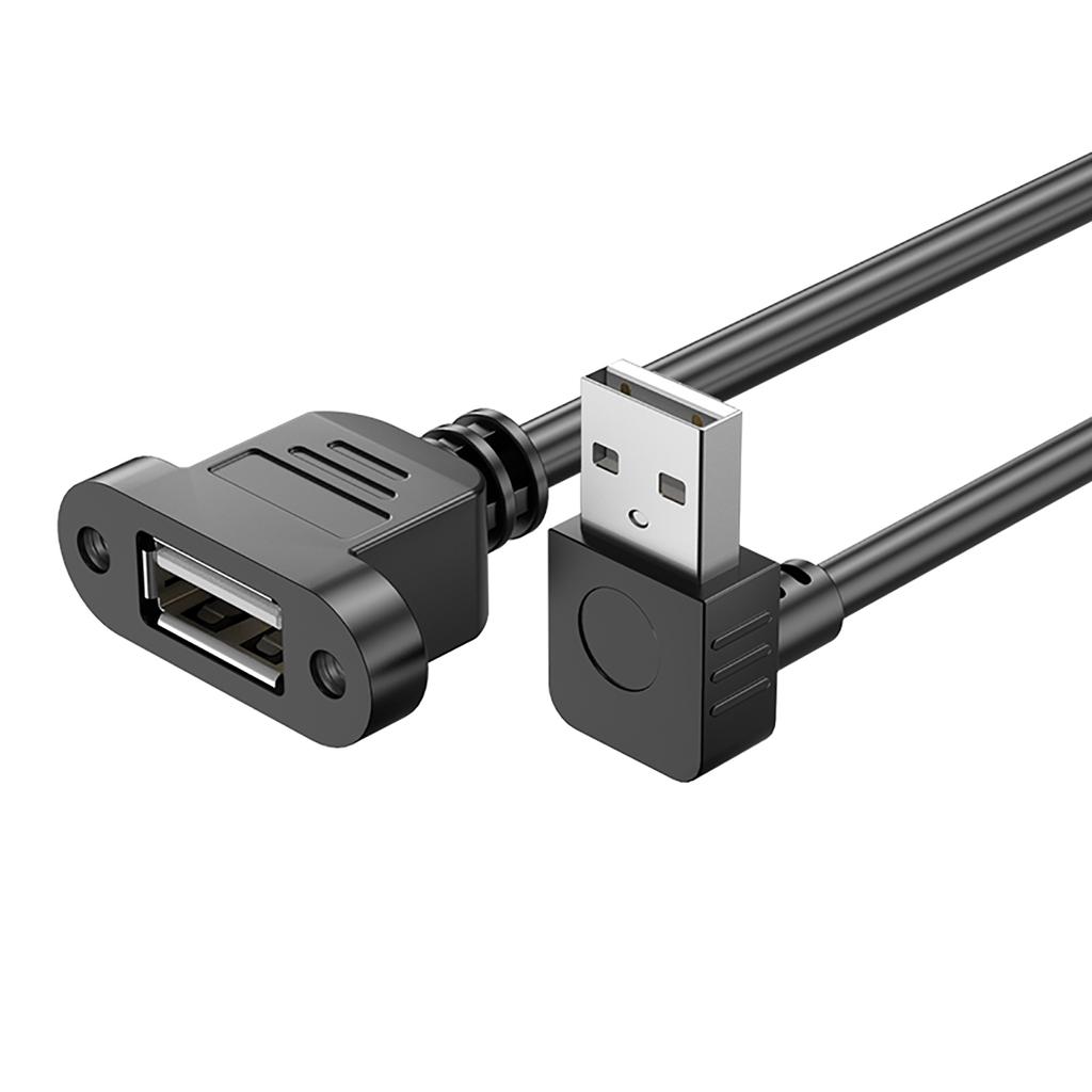 USB Extension Cable USB2.0 Male to Female Extenter Cord for Chassis/Cabinets/Panels USB Extension Line 90 degree