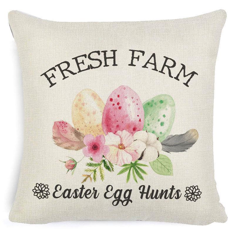 Pillowcase Easter Pillowcase Cartoon Truck Garland Rabbit Egg Animal Plaid