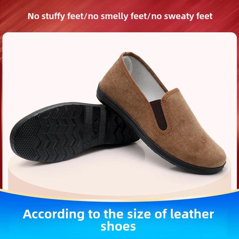 

Summer Beijing Cloth Shoes Men s Corduroy Casual Slip-On Work Shoes Breathable Lazy Shoes Casual Rubber Outsole Non-Leather Cros 38