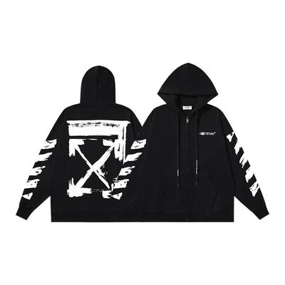 European-American Trendy Brand 320g Arrow Graffiti Print Cardigan Hoodie Jacket
