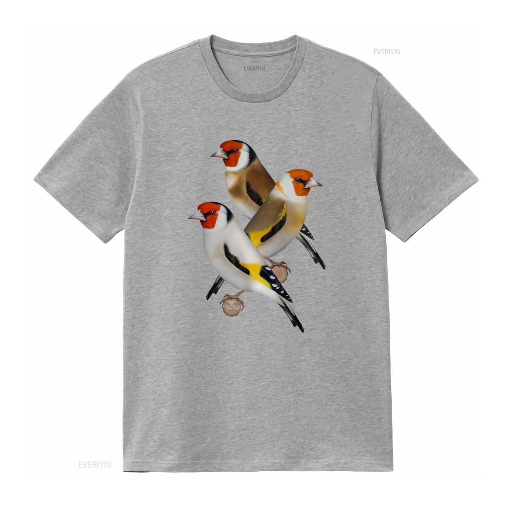 European Goldfinch and Other Native Finches Vintage Washed Stylish Fashion Graphic Unisex Top For Everyday Wear Breathable