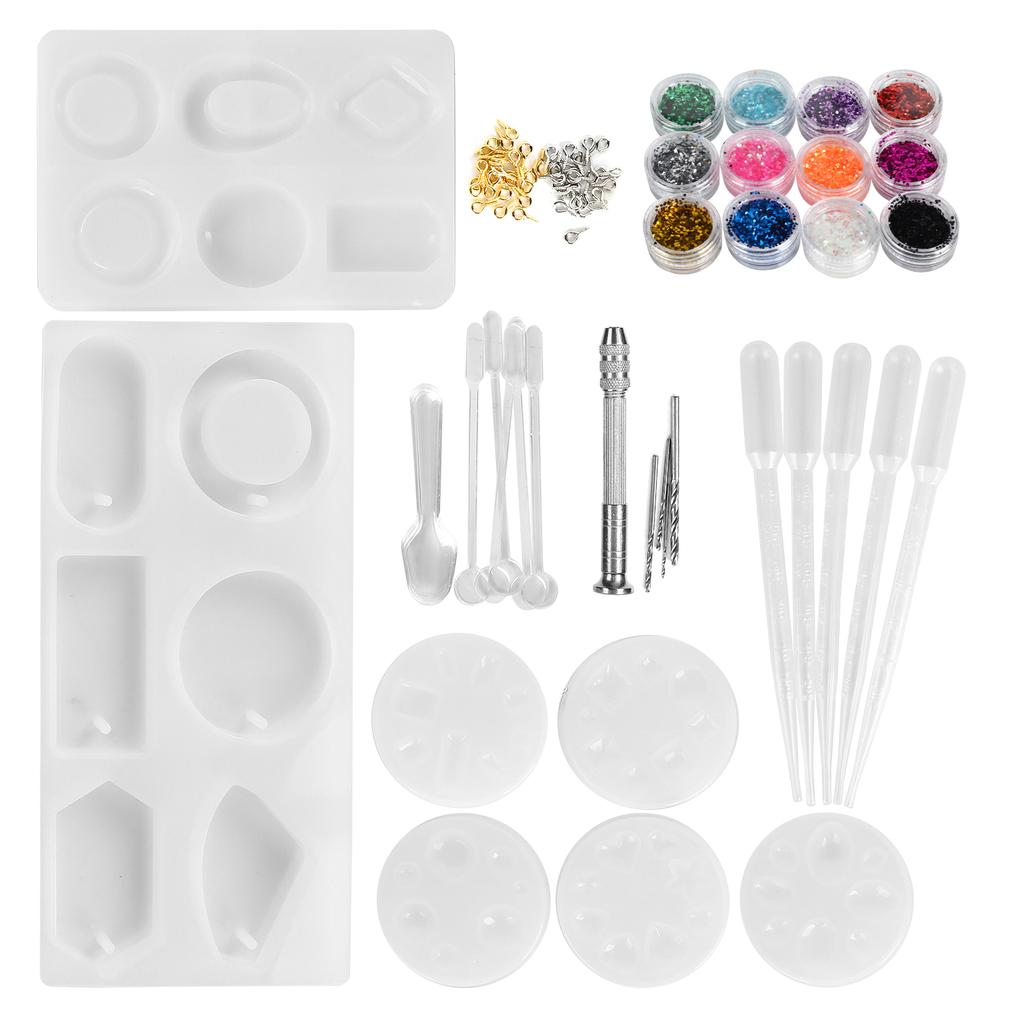 Craft Jewelry Pendant Silicone Mold DIY Craft Pendant Making Mold Screw Eye Pin Set