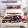 Peterbilt Heavy Trucks Customize Your Name Bedding Set Breathable Duvet Cover with Pillowcases Home Decoration Birthday Gift