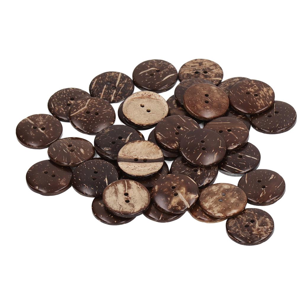 50pcs Wooden Buttons Round Coconut Texture Double Hole Composite Wood 25mm DIY Sewing Buttons for