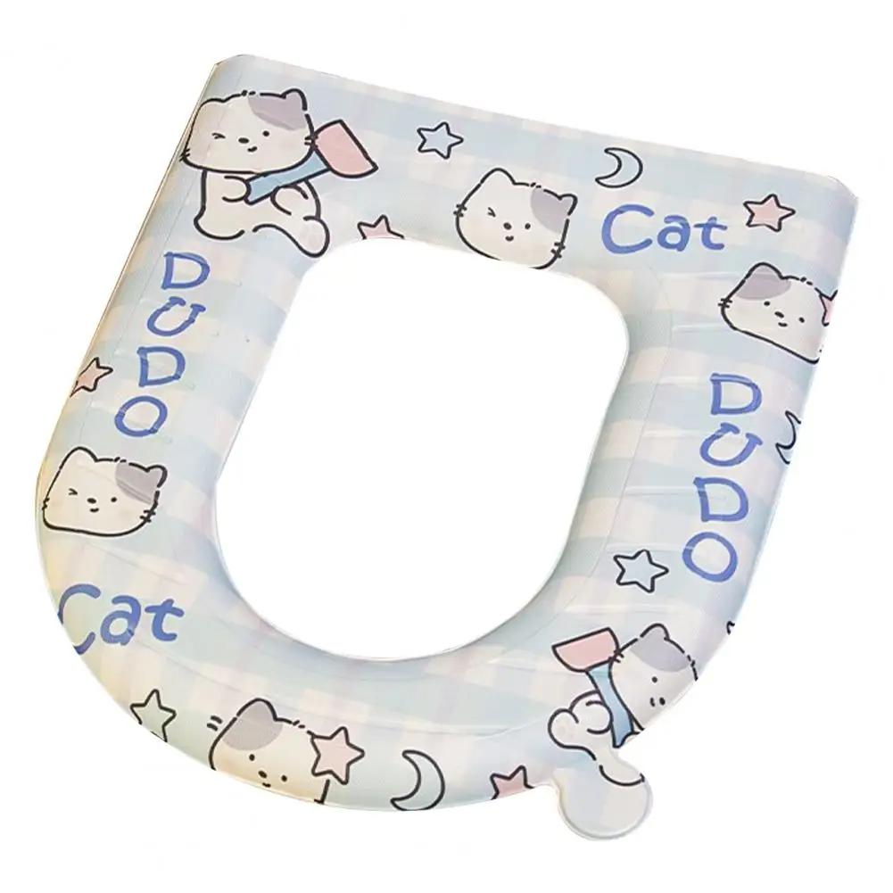 Toilet Seat Mat Pad Soft Durable Cartoon-style Pattern Design Toilet Seat Cover Waterproof EVA Toilet Ring Seat Cushion Bathroom Accessories