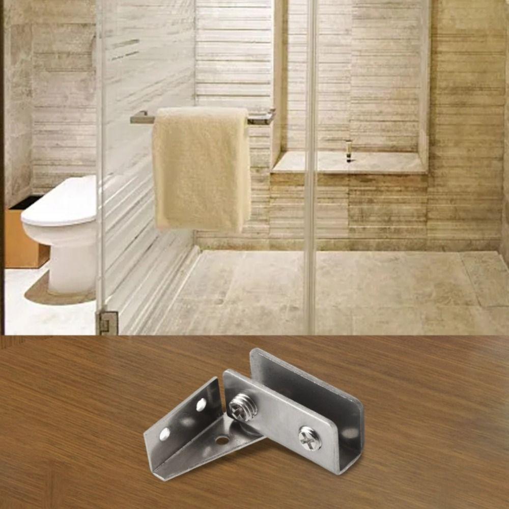 Non-perforated Glass Door Hinge Side Mounted Cabinet Glass Hinge  Kitchen Shelves